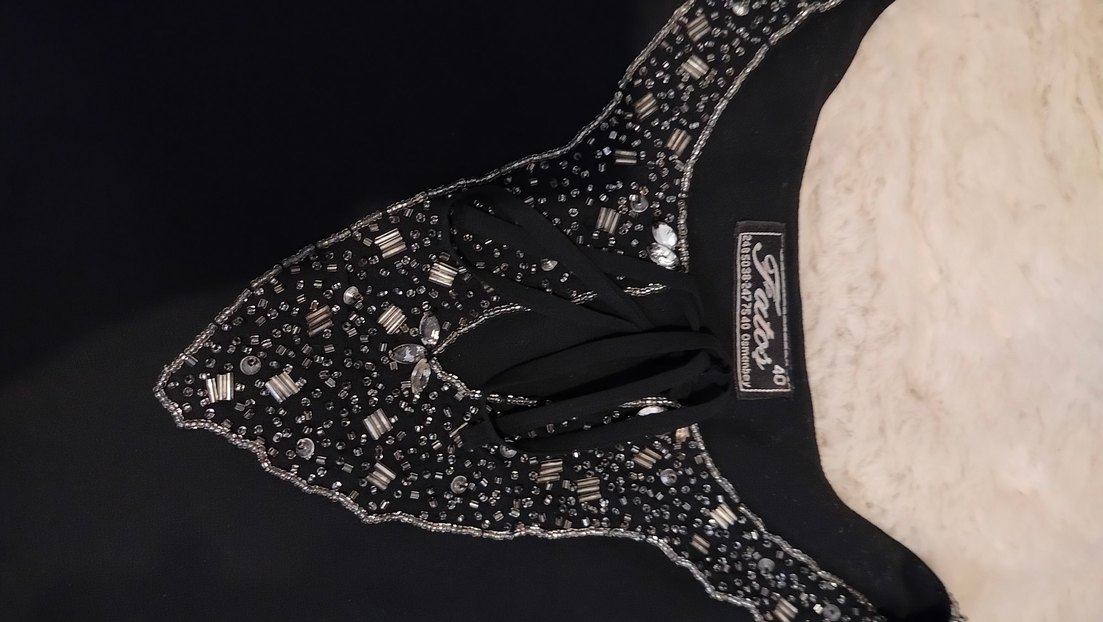 Siyah Şifon 2li Abiye  Takım - Görsel 2