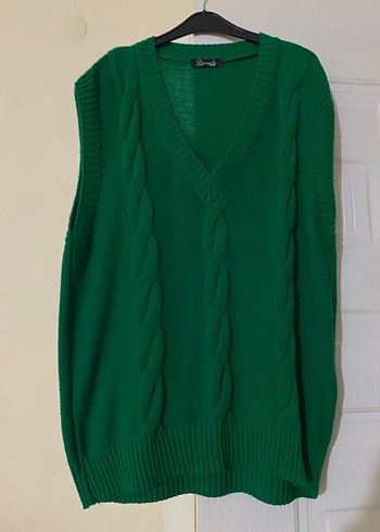 Yeşil ve Kahverengi Örgü Kadın Süveter - Görsel 2