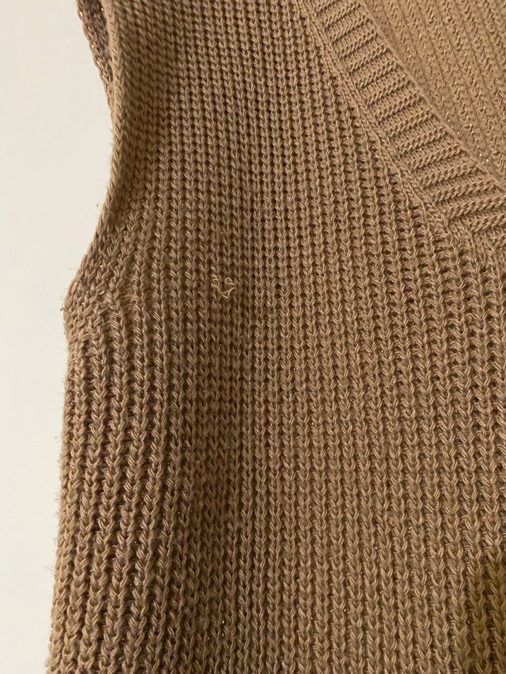 Yeşil ve Kahverengi Örgü Kadın Süveter - Görsel 4