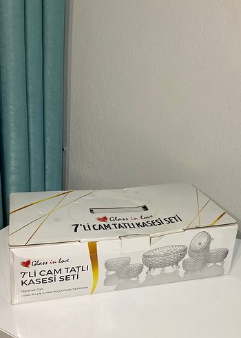 7 Parça Beyaz Cam Tatlı Kasesi Seti