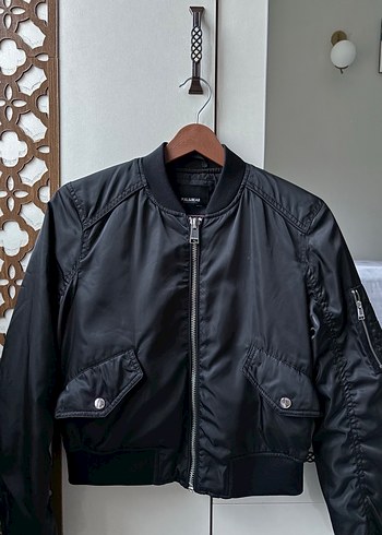Pull and Bear Siyah Bomber Ceket Xs Beden
