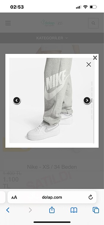xs Beden nike esofman altı