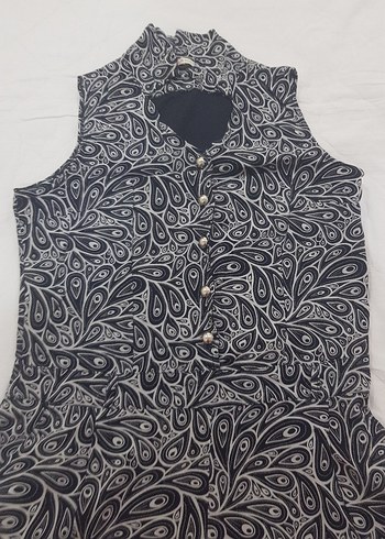 Diğer Siyah Bohem V Yaka Desenli Uzun Kadın tulum