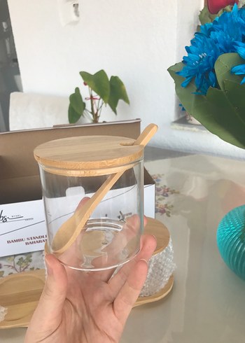 Bambu Standlı 3'lü Cam Baharatlık Seti - Görsel 5