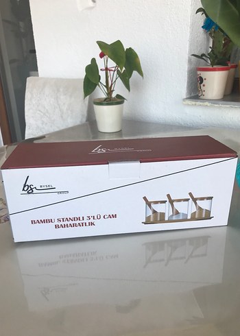 Bambu Standlı 3'lü Cam Baharatlık Seti - Görsel 9