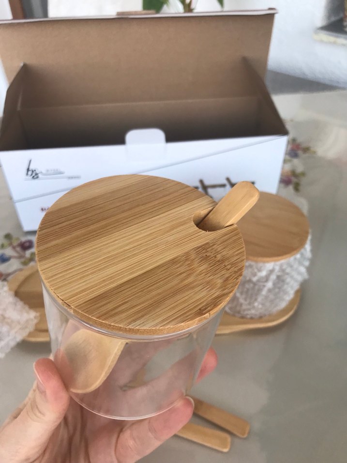 Bambu Standlı 3'lü Cam Baharatlık Seti - Görsel 4