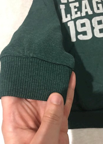 Yeşil Kapüşonlu Sweatshirt - Görsel 2