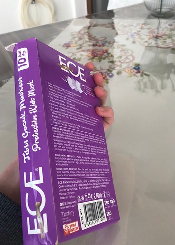 ECE Pastel Mor Tıbbi Çocuk Maskesi 10'lu - Görsel 3