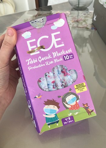 ECE Pastel Mor Tıbbi Çocuk Maskesi 10'lu - Görsel 2