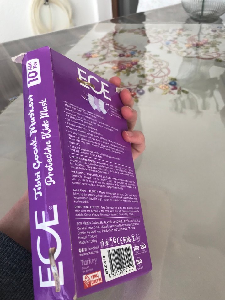 ECE Pastel Mor Tıbbi Çocuk Maskesi 10'lu - Görsel 3