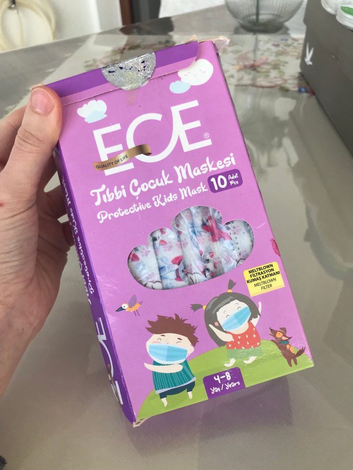 ECE Pastel Mor Tıbbi Çocuk Maskesi 10'lu - Görsel 2
