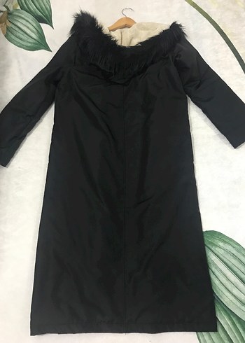 Siyah Uzun Kürklü Kadın Ceket - Görsel 9