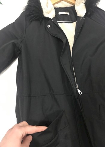 Siyah Uzun Kürklü Kadın Ceket - Görsel 8