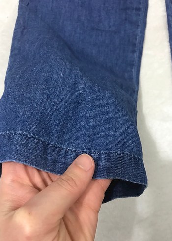 Lacivert Midi Kadın Kot Pantolon - Görsel 4