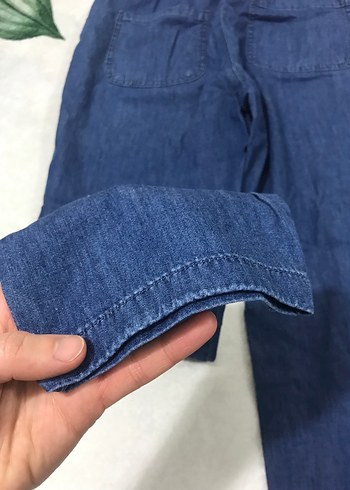 Lacivert Midi Kadın Kot Pantolon - Görsel 7