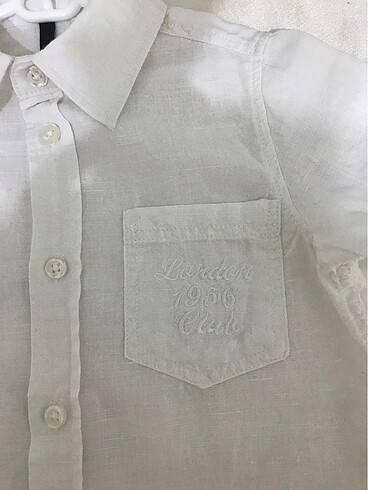 6 Yaş Beden beyaz Renk Orjinal Benetton keten gömlek