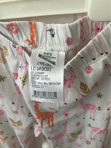 24-36 Ay Beden pembe Renk Lc Waikiki yazlık pijama takımı