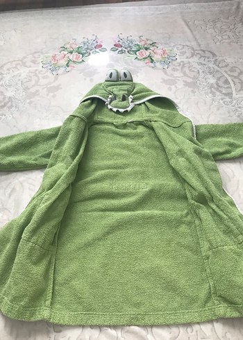 Erkek Çocuk Yeşil Kapüşonlu Bornoz - Görsel 5