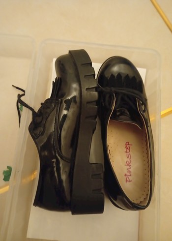 Piliseli Siyah Blok Topuklu çocuk Ayakkabı - Görsel 2