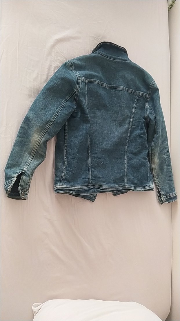 Mavi Koyu Renk Sade Kot Ceket içi tüylü - Görsel 3