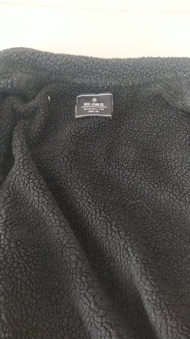 Mavi Koyu Renk Sade Kot Ceket içi tüylü - Görsel 5