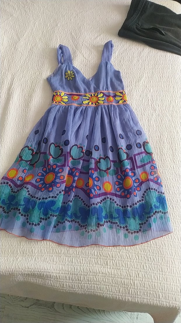 Renkli Nakışlı Bohem Kız Elbisesi - Görsel 3