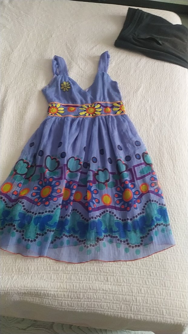 Renkli Nakışlı Bohem Kız Elbisesi - Görsel 2