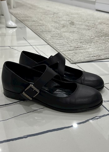 Siyah Tokalı Blok Topuklu Kadın Babet - Görsel 2