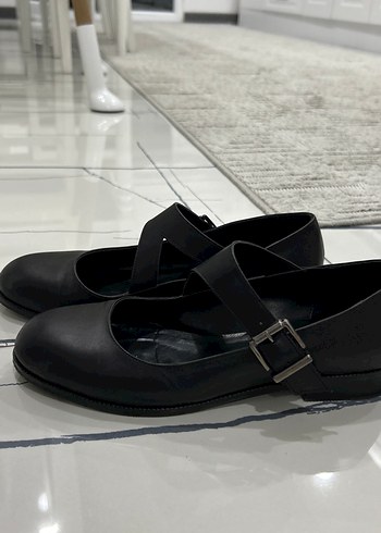 Siyah Tokalı Blok Topuklu Kadın Babet - Görsel 4