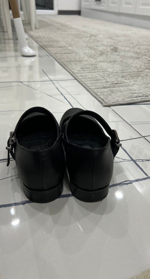 Siyah Tokalı Blok Topuklu Kadın Babet - Görsel 3