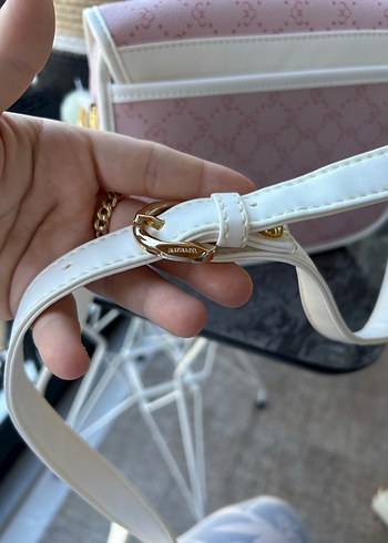 Matmazel Pembe Deri Tokalı Kadın Çanta - Görsel 6