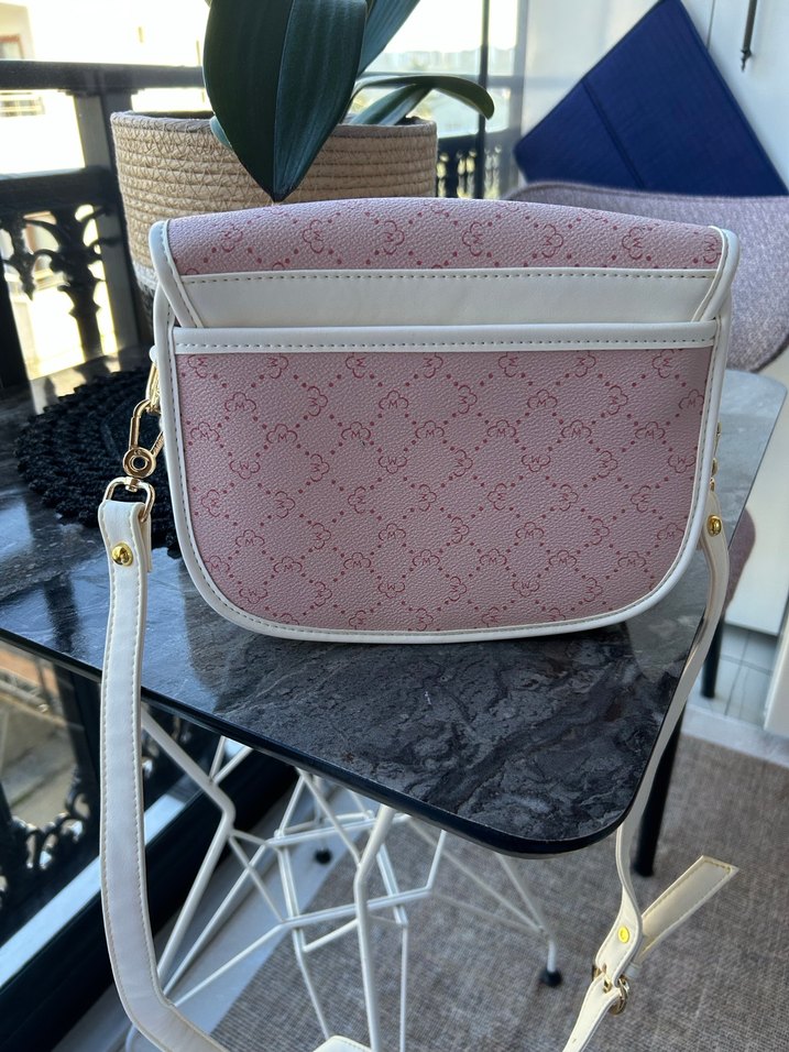 Matmazel Pembe Deri Tokalı Kadın Çanta - Görsel 4