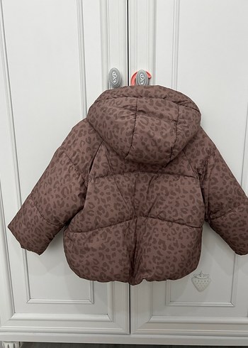 Kahverengi Leopar Desenli Peluş Kız Mont - Görsel 6