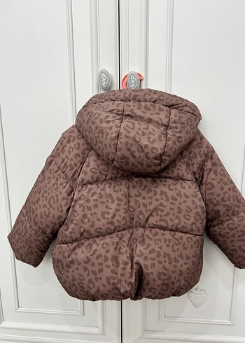 Kahverengi Leopar Desenli Peluş Kız Mont - Görsel 7