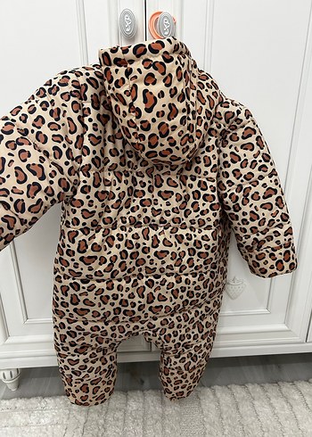 Kız Bebek Leopar Desenli Tulum mont - Görsel 5