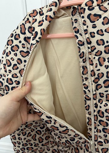 Kız Bebek Leopar Desenli Tulum mont - Görsel 3