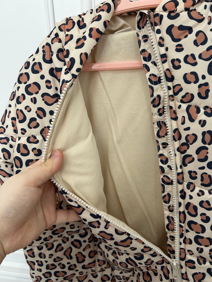 Kız Bebek Leopar Desenli Tulum mont - Görsel 3