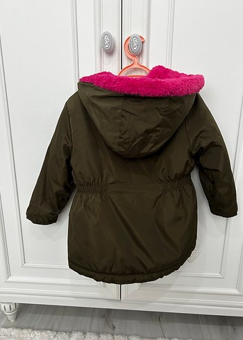 Kız Çocuk haki Kapüşonlu Mont - Görsel 5