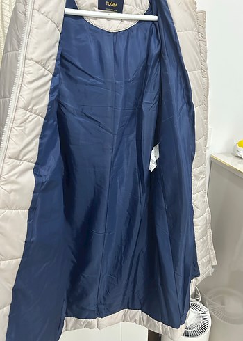 Gri Midi Kadın Kışlık Kürklü Mont - Görsel 9