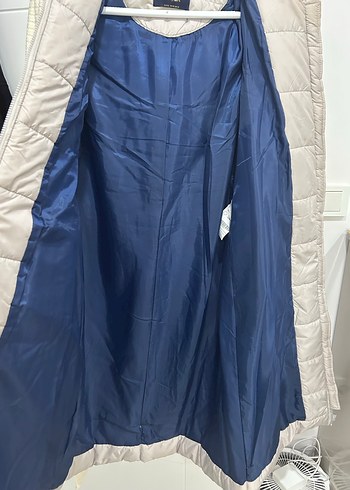 Gri Midi Kadın Kışlık Kürklü Mont - Görsel 10