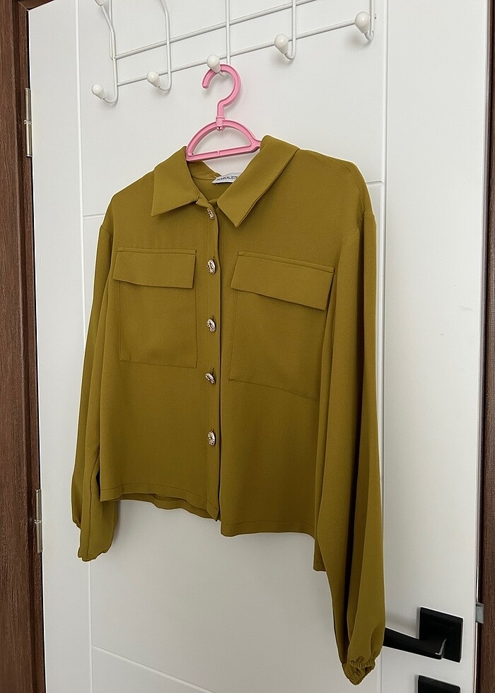 Yağ yeşili etekli takım - Görsel 4