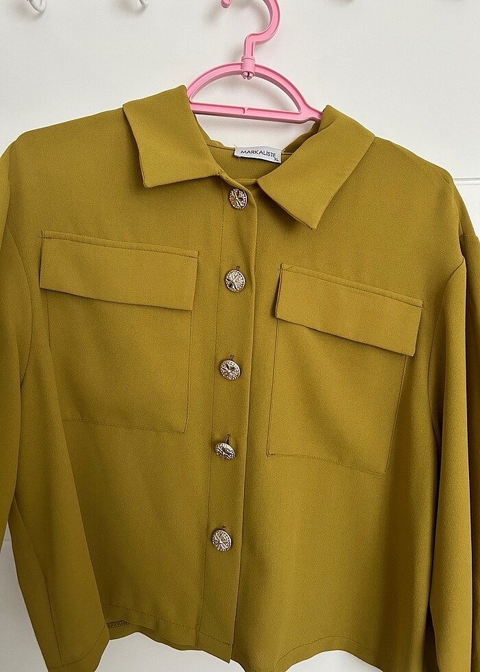 Yağ yeşili etekli takım - Görsel 3