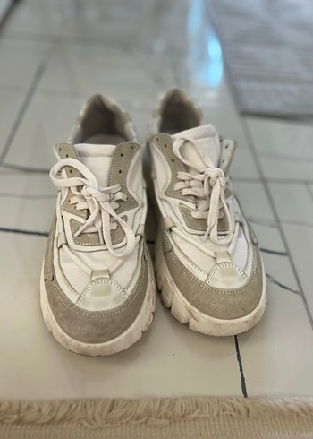 Beyaz Gri Platform Spor Ayakkabı - Görsel 3