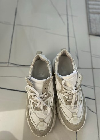 Beyaz Gri Platform Spor Ayakkabı - Görsel 6