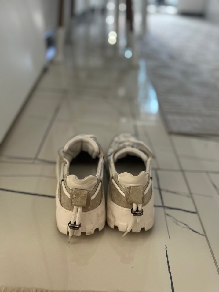 Beyaz Gri Platform Spor Ayakkabı - Görsel 4