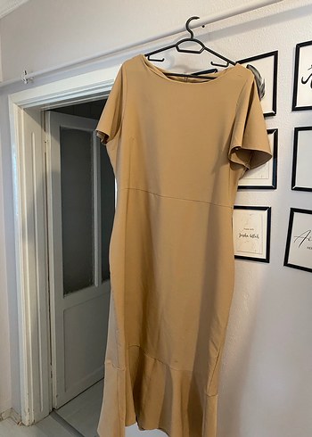 Bej Fırfırlı Midi Hamile Eteği - Görsel 3