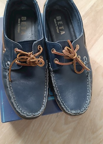 Mavi Deri Erkek Günlük Dolgu Topuk Ayakkabı - Görsel 4