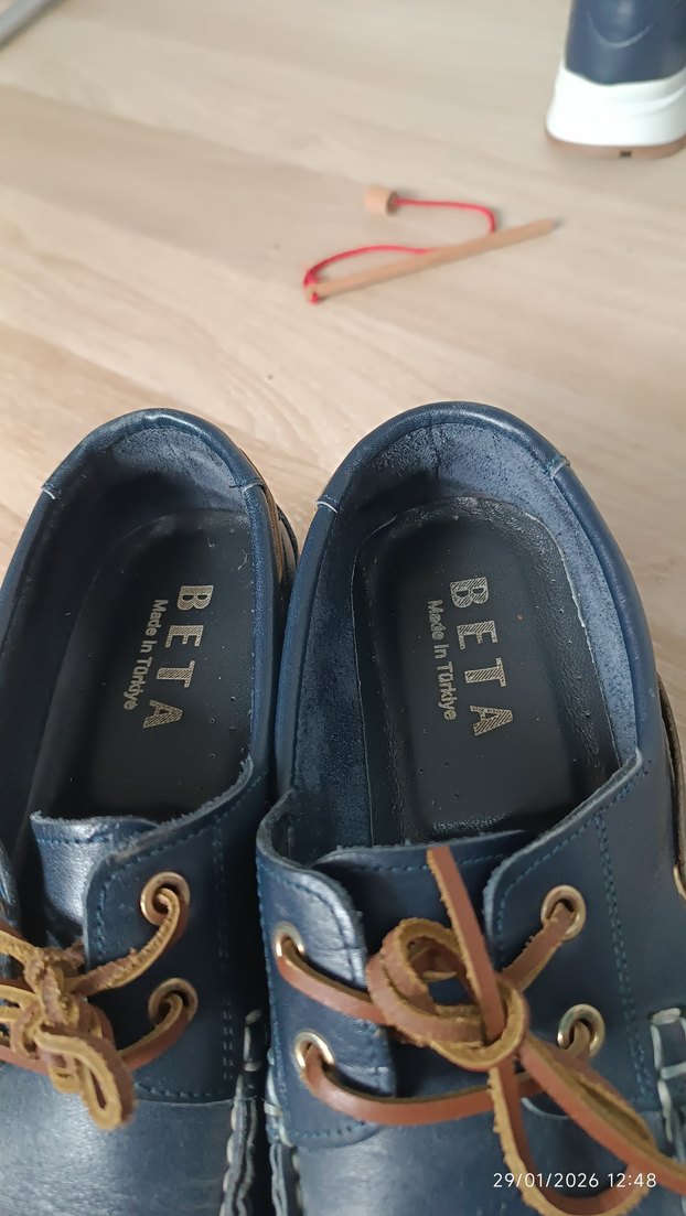 Mavi Deri Erkek Günlük Dolgu Topuk Ayakkabı - Görsel 3