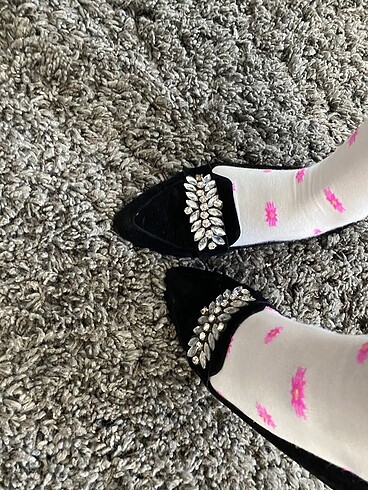 Nine West Taşlı kadife abiye ayakkabısı