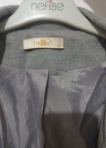 trençkot gri pamuklu kumaş - Görsel 4